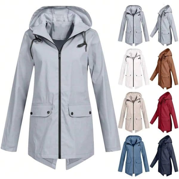 Camping Waterproof Zipper Colorful Women's Outdoor Mountaineering Raincoat Big Size S-3XL k1