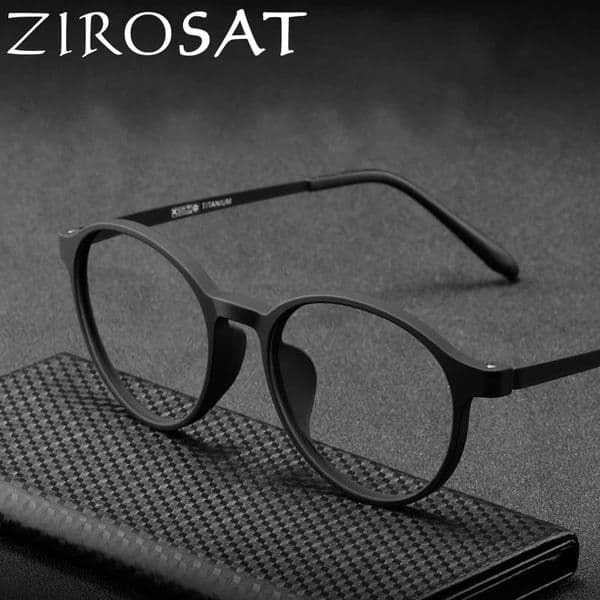 ZIROSAT 3050 Ultralight TR90 Myopia Glasses Retro Round Optical Prescription Eyeglasses Frame for Men and Women 250625