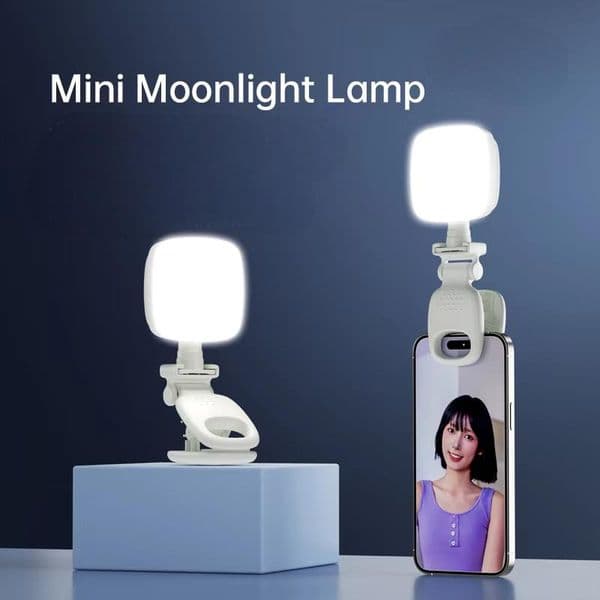 LED Selfie Fill Light Rechargeable 3 Modes Adjustable Brightness Clip On For Laptop Tablet Meeting Make Up Camera Soft Light Removable Mini LED Flashes Cell Phone
