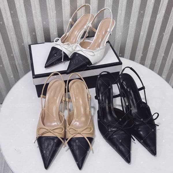 Dress Shoes designer high heels patent leather luxury Tone triple black pink white womens lady fashion sandals Party Wedding Office pumps summer sandals 35-42
