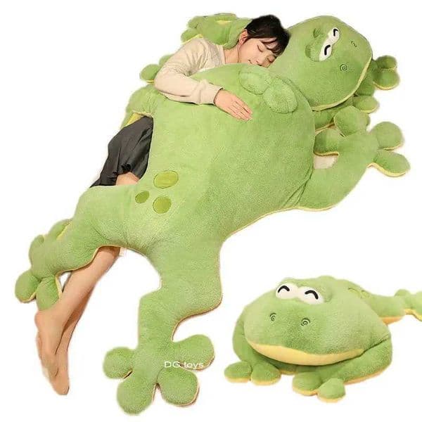 60-130cm Giant Big Frog Plush Toy Stuffed Plushies Grogs Throw Pillow Cushion Home Decor Kids Birthday Gift for Boy Big Eyes Y250627