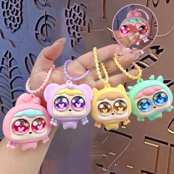 Creative new doll decompression keychain cartoon backpack pendant cute couple car bag keychain hanging gift wholesale in stock