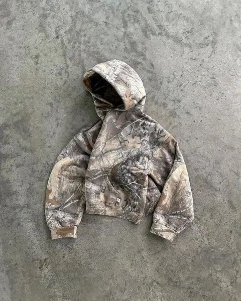 High Street Hip Hop Oversized Camo Hoodies Y2K Retro Hoodie Men Printed Camouflage Pattern Pullover Sweatshirts Streetwear 250627BJ