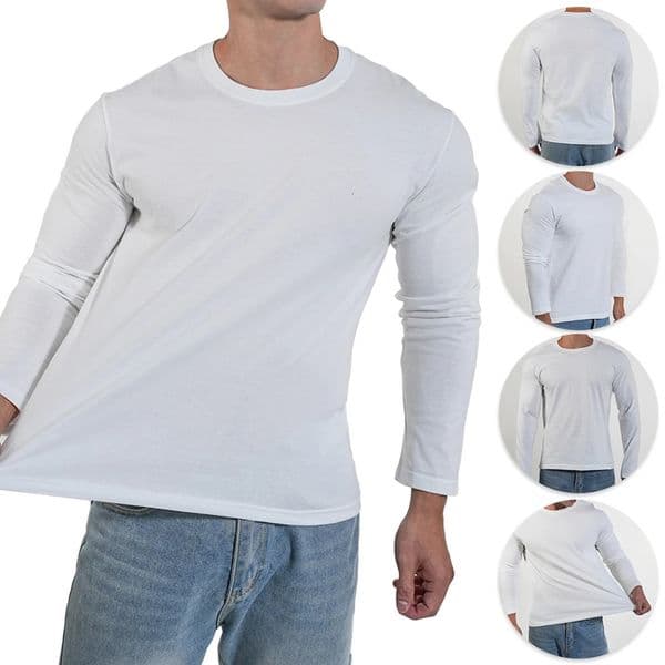 1PC Cotton Mens O-Neck T Shirts Casual Long Sleeve Top Moisture Wicking Heavyweight Tees Tanks Classic Loose Fit Tshirts for Men 250628