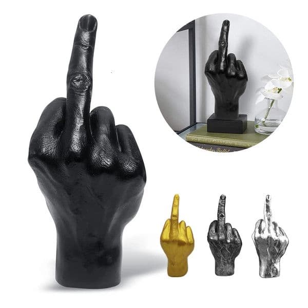 Resin Ornaments Of Middle Finger Statue Upright Middle Finger Arts Crafts Desktop Gesture Figurine Sculpture Living Room Dec 250628