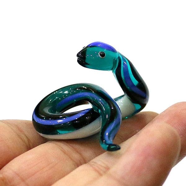 Murano Glass Snake Ornaments Cute Zodiac Miniature Figurine Home Table Living Room Decor Collection Xmas Year Gifts for Kids 250628