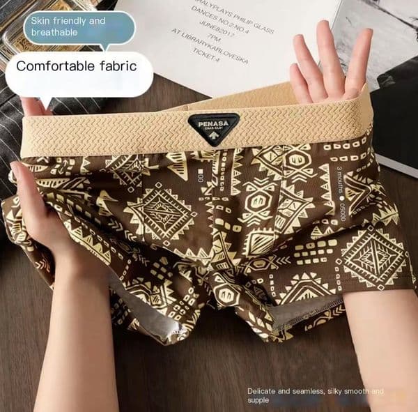 underpant manAmerican retro men's underwear Arrow pants personalized comfortable breathable trend printed four-corner ethnic boxer shorts head