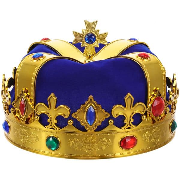 King Crown Hat Party Accessory for Kids Adults Children Cosplay Costume Party Blue 250628