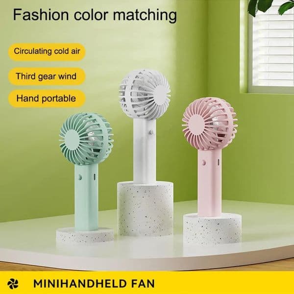 Mini Fan USB Rechargeable Portable Fan Handheld Fan 3 Speed Personal Small Pocket Fan with Base for Indoor Outdoor Electric Fans Outdoor