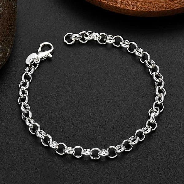 Cute 925 Sterling Silver Circle 4MM Chain Bracelets for Women Man Fashion Jewelry Wedding Party Christmas Gifts 20cmXJ250630