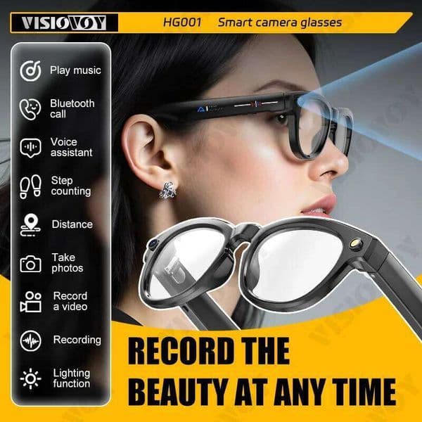 Meta Glasses Smart With HD Camera Wireless Bluetooth Call Sunglasses Assistant Waterproof AI Real-Time Translation UV Protection Light Glasses Everyday Wear