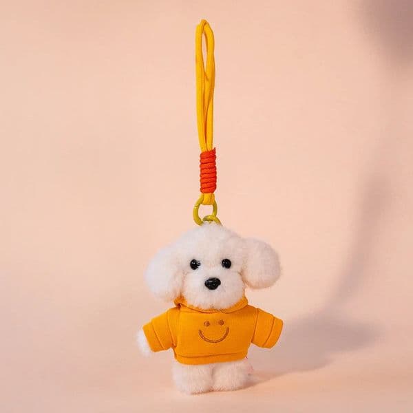 13cm Cute Teddy Dog Plush Keychain Sweatshirt Puppy Bag Pendant Car Keyring Christmas Gift