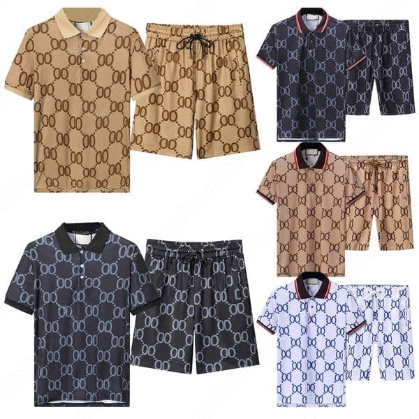 Designer Mens Tracksuits Luxury Brand Polo Shirts Shorts Sets Man Tracksuit Two Piece Set T Shirt high quality Summer Printed Short Sleeve Casual Fashion