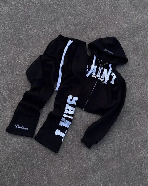 High Street Trendy Retro Letter Print Mens Sportswear Set Hip-Hop Punk Streetwear Hoodie Women Harajuku Casual Loose Sweatpants 250626 Z260520