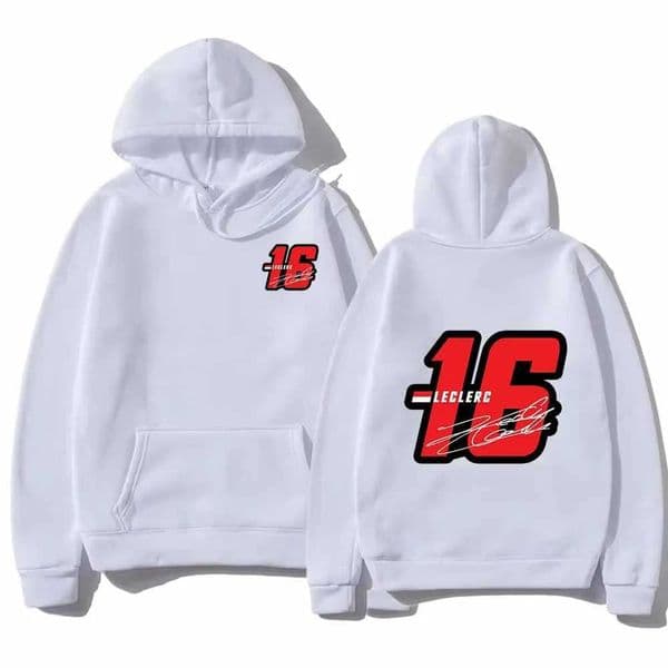 Fashion Hoodies Graphic Sweatshirts Loose Drawstring Number 16 Charles Leclerc Racer Printed Hooded Pullover Unisex Tops W250630
