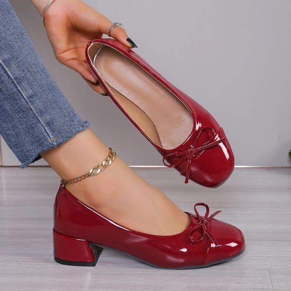 Shoes Women Pumps Platform Heels Women Round Toe Bow-knot Sweet Ballet Shoes Office Woman Mary Jane Shoes Zapatos De Mujer 250626