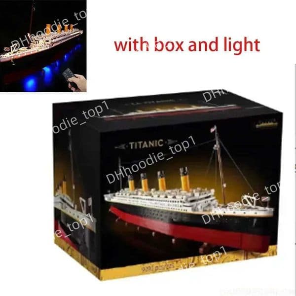 With Original Box Movie-Series Titanic large Cruise Boat 9090Pcs Ship Compatible With 10294 Building Block B Toy Gifts T250630