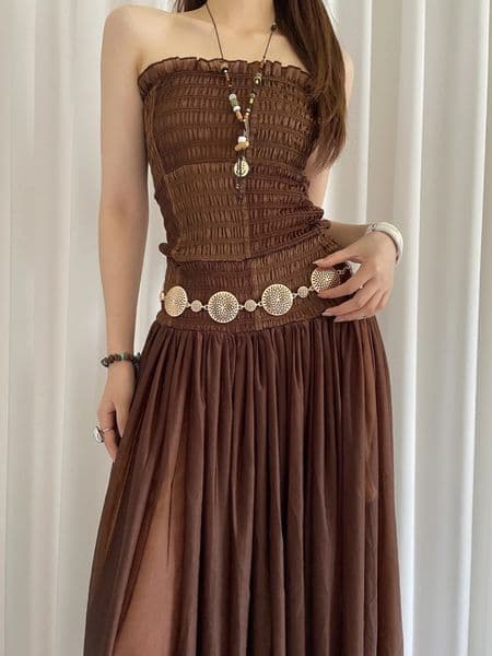 Female Metal Waist Chain With Floral Hollow-Out For Dress Chain Decoration With Vintage Ethnic Style As Versatile Belt 250626