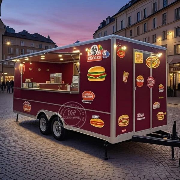 Mobile Pizza Oven Food Truck Commercial Concession Trailer Fully Equipped Mobile Pizza BBQ Fast Food Trailer for Sale