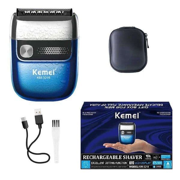 Waterproof Blade Beard Trimmer Usb Portable Mini km-3218 Electric Face Body Shaver For Men Women
