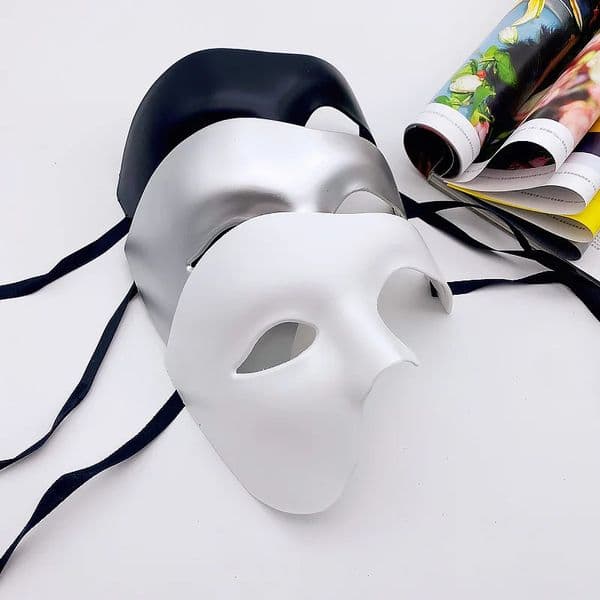 Halloween Masquerade Party Cosplay Steampunk Phantom Plastic Adult Half Face Mask Carnival Festival Bar Opera Stage Costume Prop 250624