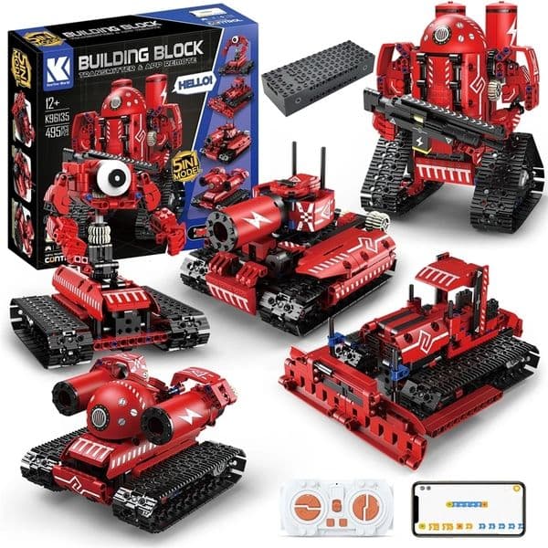 Technical Intelligent Robot K96135 APP Remote Control Building Blocks Bricks Programming USB Gift Sets Toys Construction Kids 240530