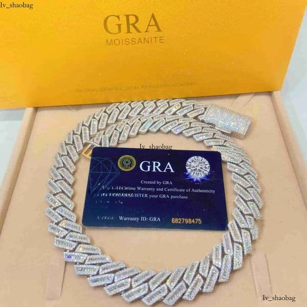 necklace moissanite dia men designer Customization Cuban Full Iced Out Hiphop Chain Pass The Dia Test ice out cuban k chain aaa