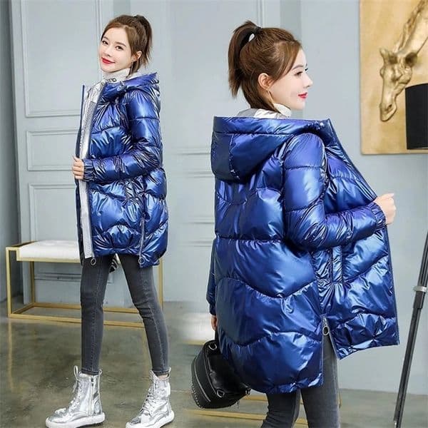 Winter Jacket Parkas Women Coat Fur Collar Hooded Overcoat Female Parka Thick Warm Cotton Padded Outwear P997 241031