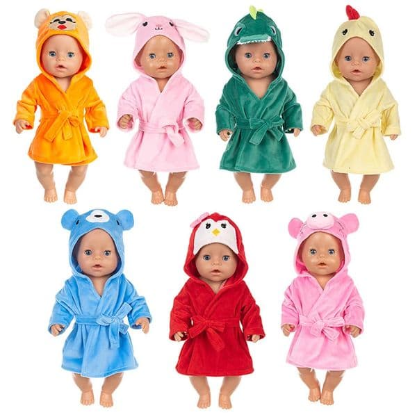 Doll Clothes Bathrobe Set Pajamas For 18Inch45Cm American Doll Girls Reborn Baby Doll Accessories Sleep Wear Birthday Gifts 250922BJ