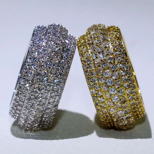 Victoria Wieck Sparkiling Jewelry 14K Sterling Sier Full Pave White Sapphire GRA CZ Dia Gemstones Women Wedding Circle 18K Band Ring