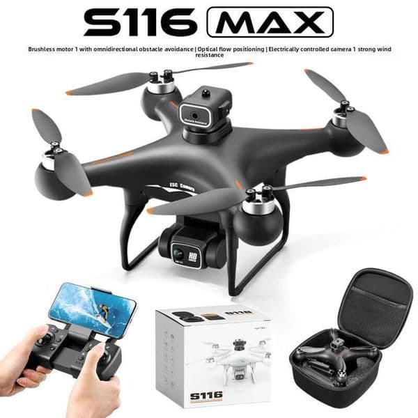 Camera Drone S116 Brushless Drone Four-Sided Obstacle Avoidance Aerial Photography HD Flight Controller Optical Flow Positioning Remote Control Long Battery Life