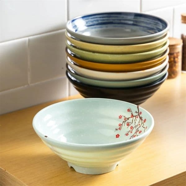 Melamine bowl Japanese style noodle soup powder porcelain tableware 250423