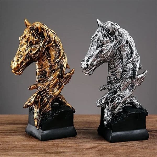 Nordic Horse Head Sculpture Animal Horses Statue Figurine Home Decoration Ornament Interior Art Crafts 240722