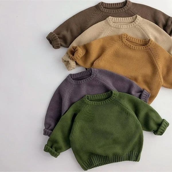 2026 New New 3469C Childrens Autumn/Winter Full Match Boys Sweater Knitted Retro Shoulder Jacket Loose Cotton Zipper 241024 Designer