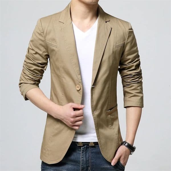 Cotton Coat Men Casual Blazers Autumn Spring Fashion Slim Suit Jacket Business Blazer Clothing terno masculino M5XL MY519 240430