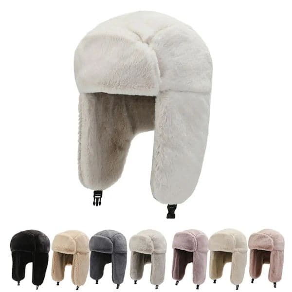 Men Women Thick Plush Bomber Hat Warm Winter Hat Trapper Hats Russian Ushanka Snow Caps Earflap Bonnet 250928