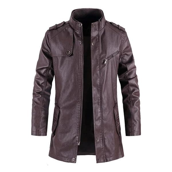 Coat Long Outwear Fashion Warm Casual Vintage Clothing Men Biker Jackets Mens Slim Thick Fleece Winter Leather Jacket 250115