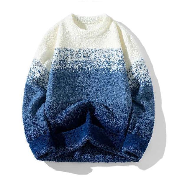 2024 Autumn Gradient Color Warm Sweater Men Round Neck Knitted Long Sleeve Casual Pullovers Tops Harajuku Slim Fit Y2K Men WomenXJ250929
