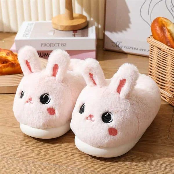 Pink Rabbit Womens Slipper Winter Loafer Girls Funny Animal Carto Cott Shoes Ladies Fur Slides Plush Platform Home SlippersXJ250930