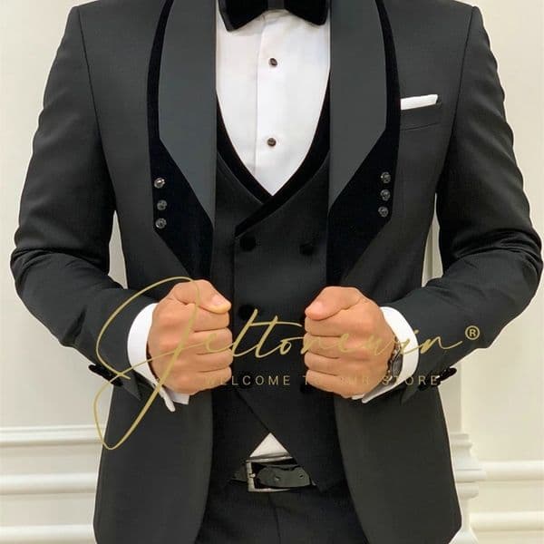 Mens Suits Blazers Costume Homme Mariage Formal Fashion Black Slim Fit For Men 3 Piece Groom Wedding Suit Tuxedo Latest Coat Pant n 230829