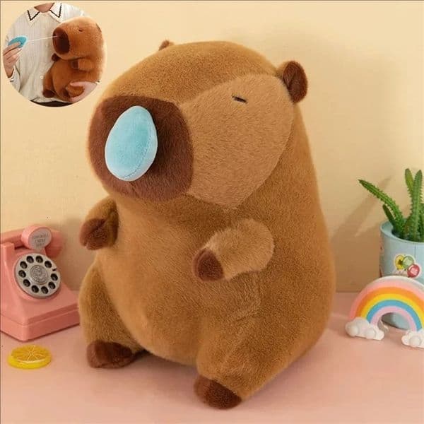 Cute Capybara plush toy with retractable nostrils K simulated animal plush toy doll childrens gift turtle Capybara fruit Dol 250422