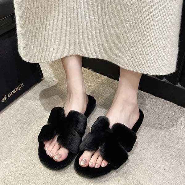 Womens Thi Bot Fur Slippers Indoor Outdoor Wear Autumn Winter Faionable Rabbit Fur Plu Slippers Casual Sle SlipO Z250929