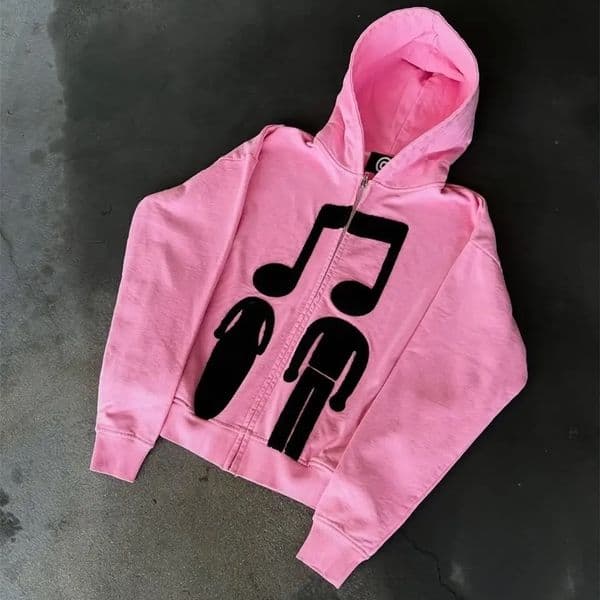 Gothic Harajuku Fashion Printed Zipper Hoodie AutumnWinter Personalized Hip Hop Long Sleeve Y2k Jacket Loose Hooded Sweatshirt 250210