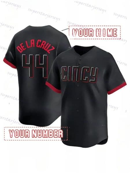 44 Reds Elly De La Cruz Baseball Jerseys Tyler Stephenson Hunter Greene Spencer Steer CincinnatiJerseys Custom Stitched Name Number Mens Womens Youth