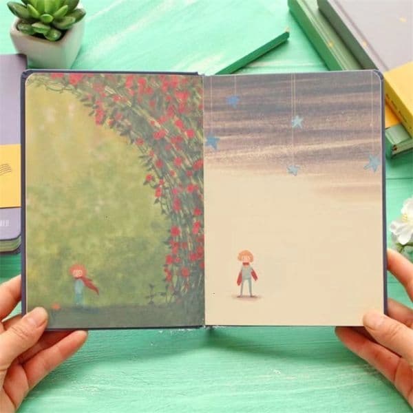 Notepads Color Page Illustration Cute Notebook Little Prince Series Beautiful Diary Student Hardcover Notepad 230515