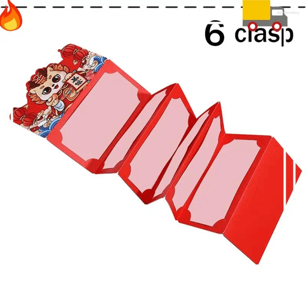 Gift Wrap Discount-10PCS Red Envelopes Chinese Year For Money 2025 Dragon R Foldable Envelope-B