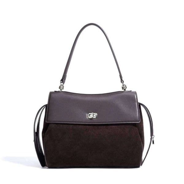 Mendy Large Suede Women's Genuine Leather Trendy 2025 Fashion For Ladies Shoulder Bag Handbag New Arrival Goods Suotong2510 Mdng