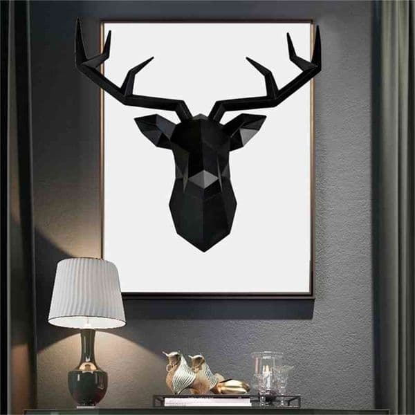 3D Deer Home Decor 50x49x20cm Wall Hanging Statue Decoration Accessories Living Room Elk Abstract Sculpture Christmas 210414