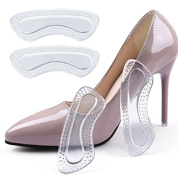 2 Pairs of GEL Heel Stickers Crescent Shape Soft Antiscratch Antifalling Invisible Heel Stickers Pelletized Massage Selfadh 250929