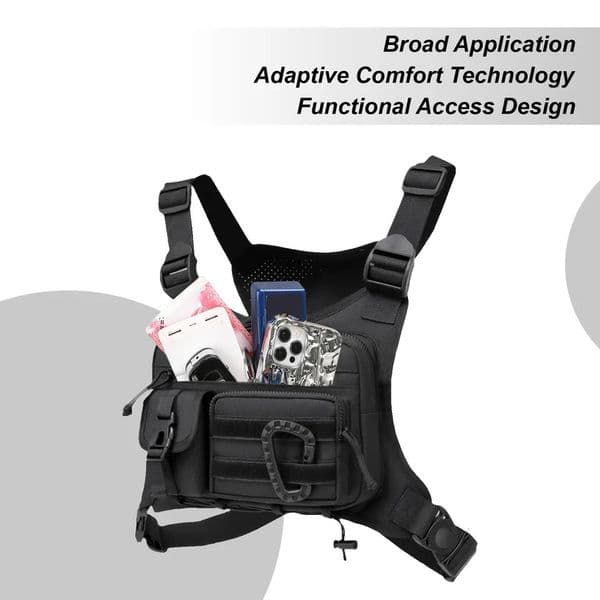 Chest Bag Running Vest Bag Adjustable Pack for Travel Motorcycle Riding Hunting Workout Fishing Outdoor Hiking Camping 250926BJ